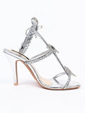 Tauheed Ansari Silver Fancy Bridal Wear Heels Sandal For Women's