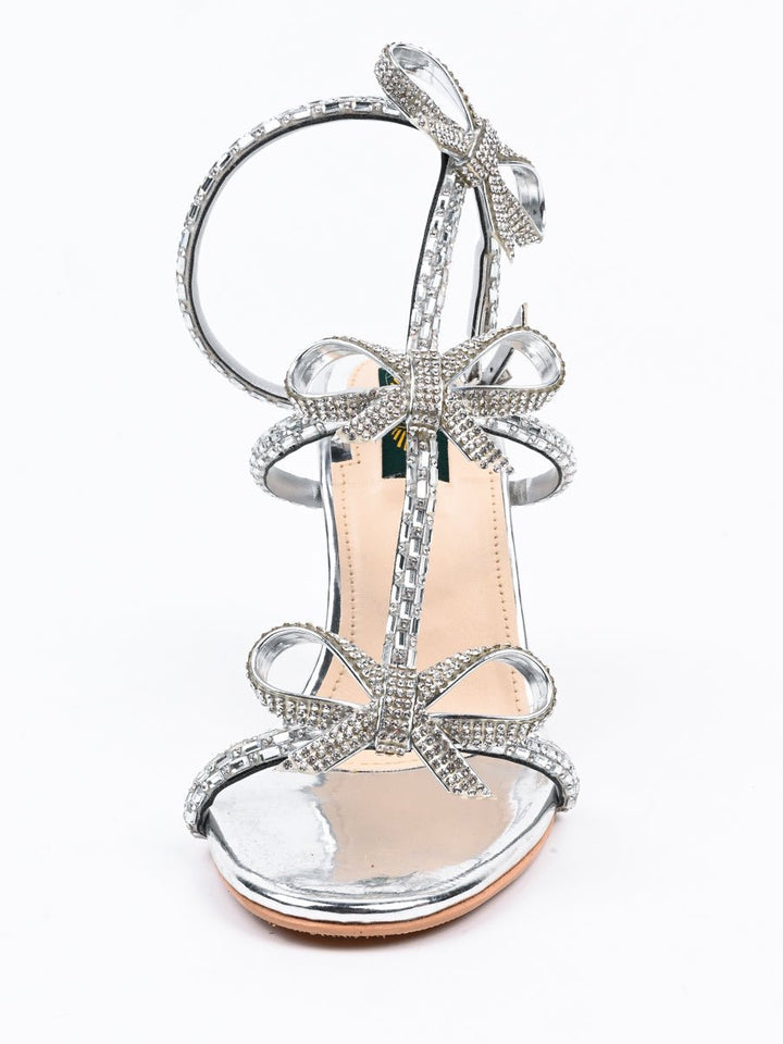 Tauheed Ansari Silver Fancy Bridal Wear Heels Sandal For Women's ...