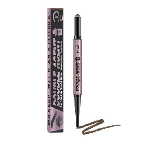 Rude Cosmetics - Double Agent 2 in 1 Eyebrow Pencil & Powder - Taupe