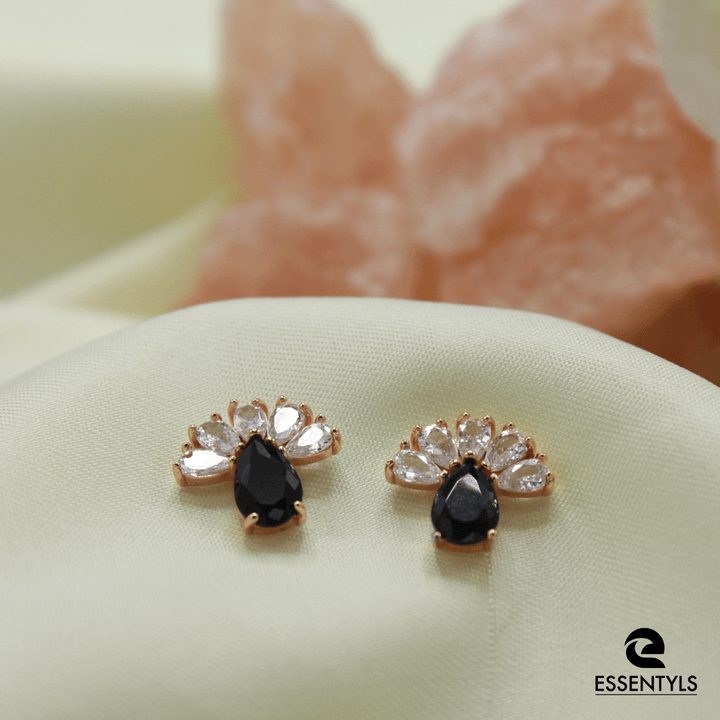 Essentyls-Black Rhinestone Studs