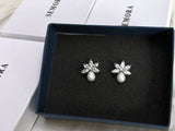 Semora Jewellery- Flower Pearl Drop Earrings