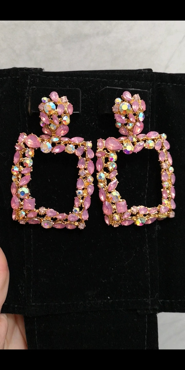 Semora Jewellery- Square Pink Earrings