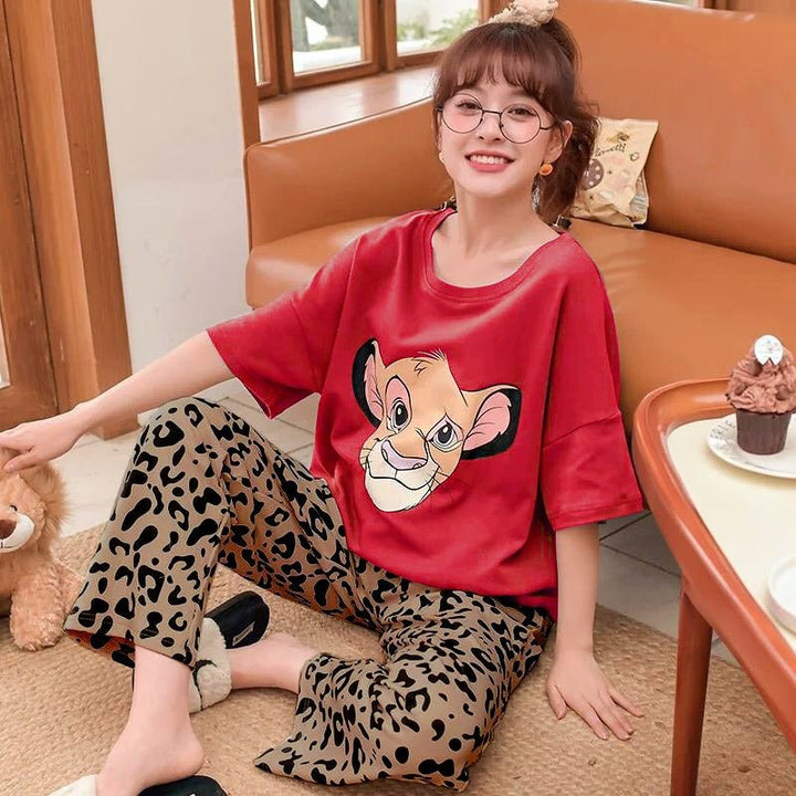 Emerce-Lion King Printed PJ Suit - Red