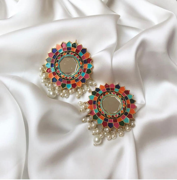 House of Jewels - Ethnic  Sheesha  Studs (Multicolor)