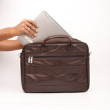 JILD - Executive Leather Laptop Bag - Brown