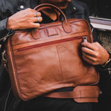 JILD - Executive Leather Laptop Bag - Tan