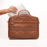 JILD - Executive Leather Laptop Bag - Tan