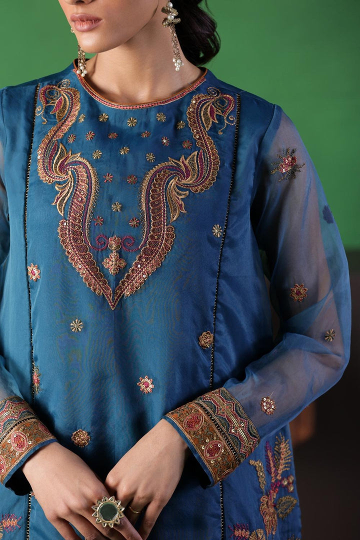 Sapphire- Embroidered Tissue Shirt