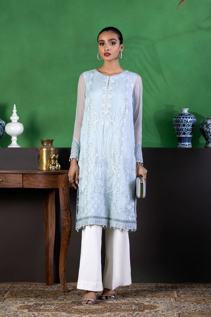 Sapphire- Embroidered Chiffon Shirt