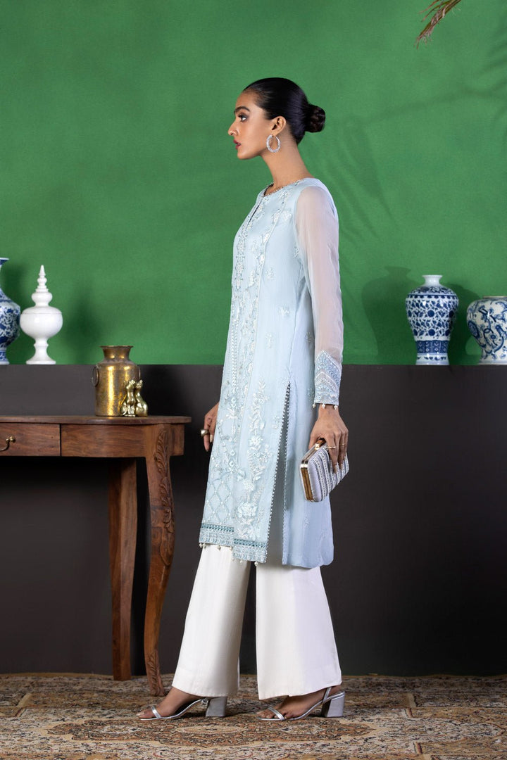 Sapphire- Embroidered Chiffon Shirt