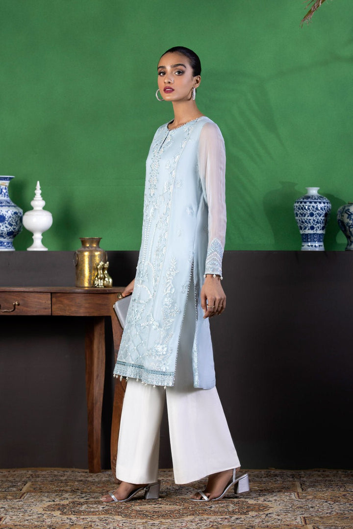 Sapphire- Embroidered Chiffon Shirt