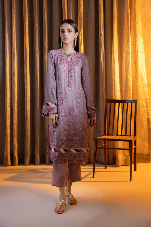 Sapphire- Embroidered Chiffon Shirt