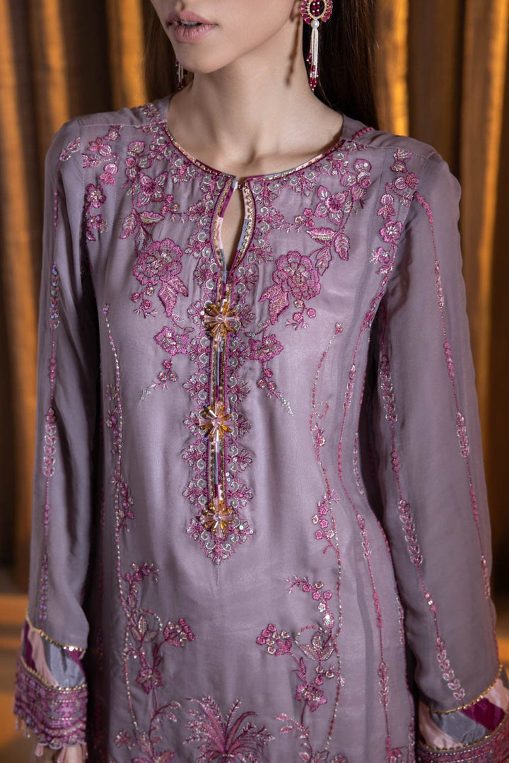 Sapphire- Embroidered Chiffon Shirt