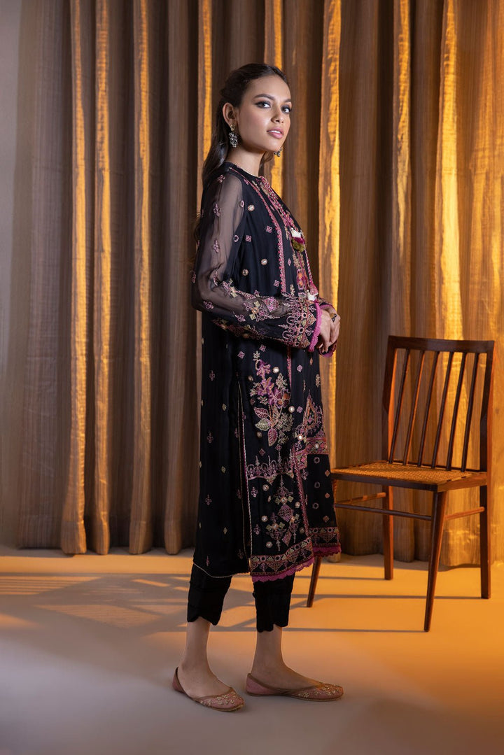 Sapphire- Embroidered Chiffon Shirt