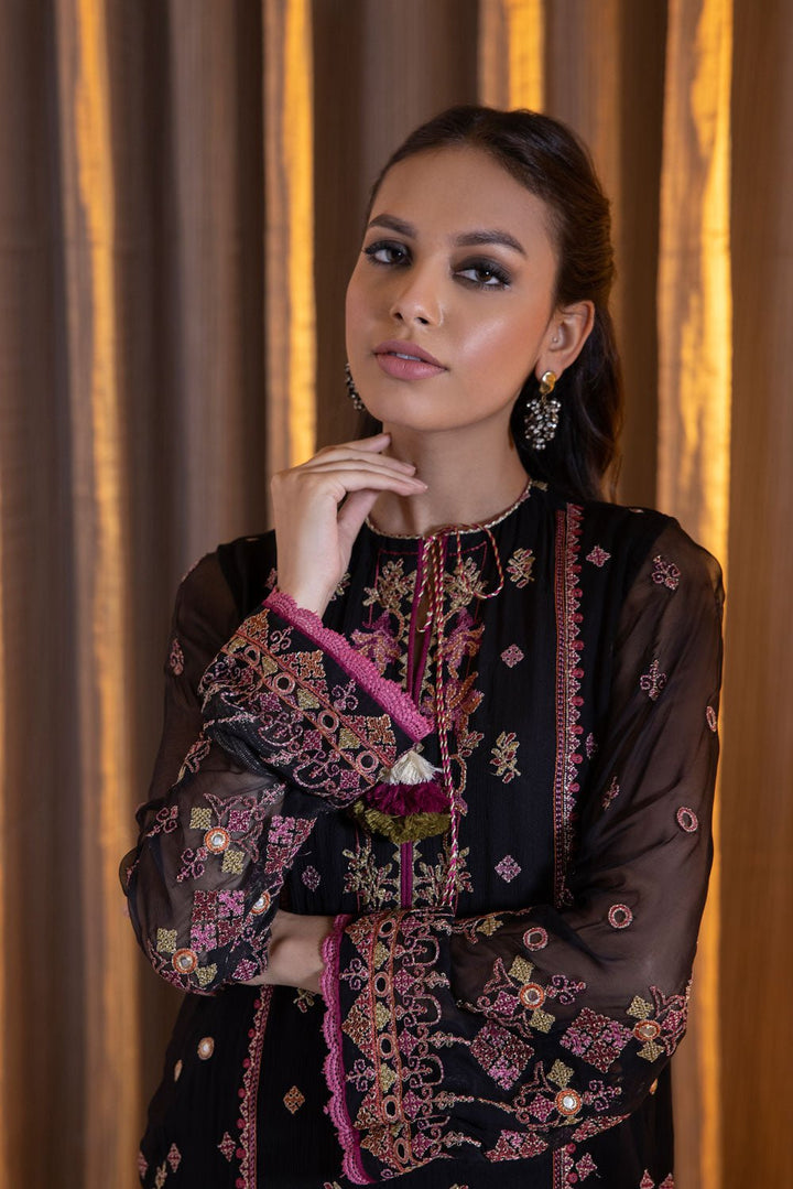 Sapphire- Embroidered Chiffon Shirt