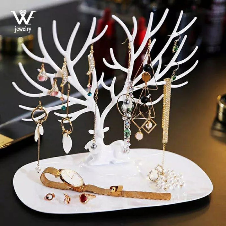 Deer jewellery Stand White