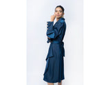 Sana Noor- Blue Western Style Coat In Korean Silk avery