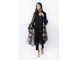 Sana Noor- Black Beauty Cotton Net Embroided 3 piece suit