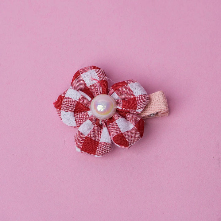 Shein - Red Daisy flower Hair Clip 1 pc