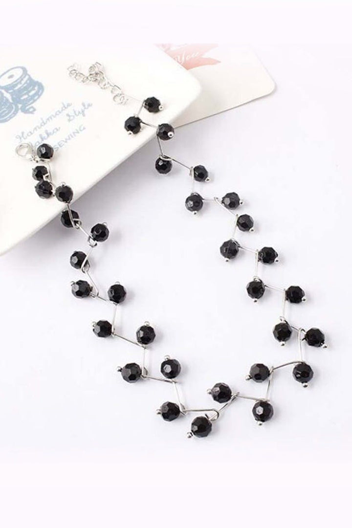 Garnet Lane Faux Pearl Chocker Black