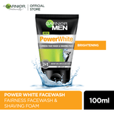 Garnier- Men Power White 2-In-1 Fairness Face Wash & Shaving Foam, 100ml