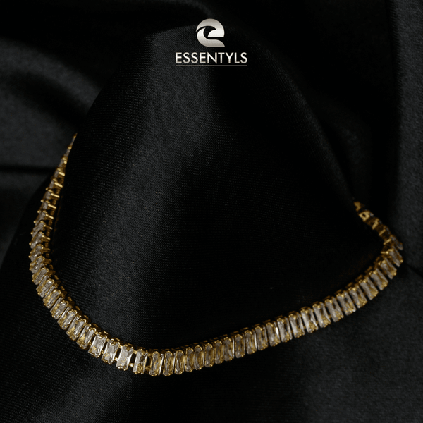 Essentyls- Golden Single Line Zirconia Bracelet