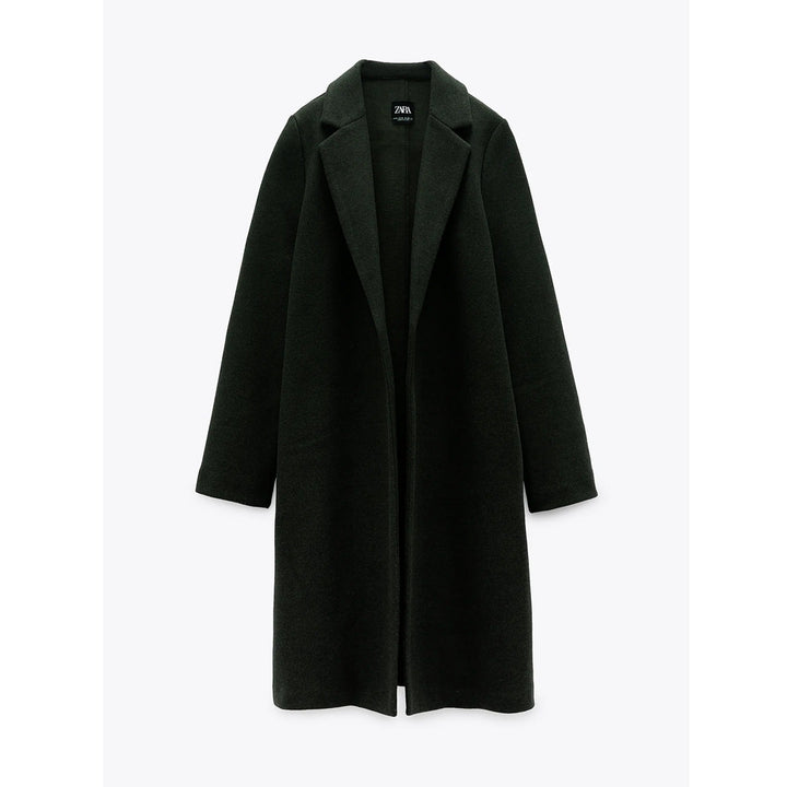 Zara- Women Lapel Collar Coat (Green Marl) – Bagallery