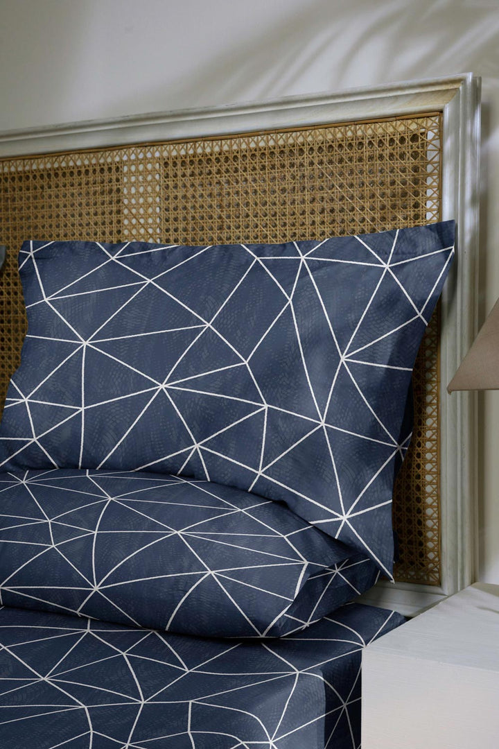 Sapphire- Grid - Bed Sheet