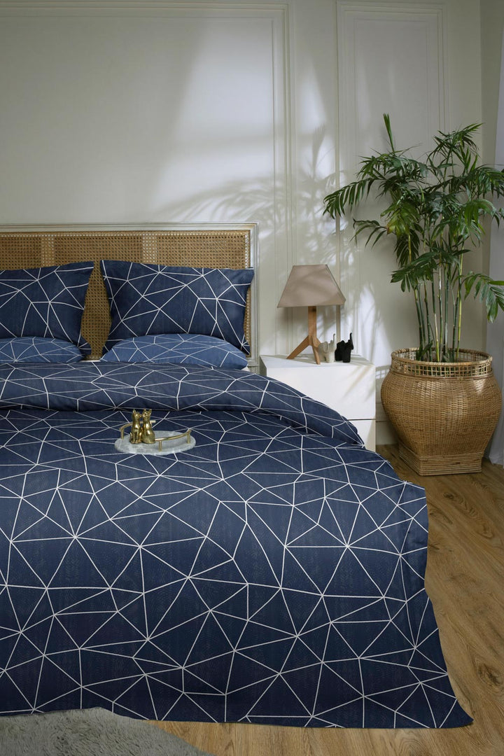 Sapphire- Grid - Bed Sheet