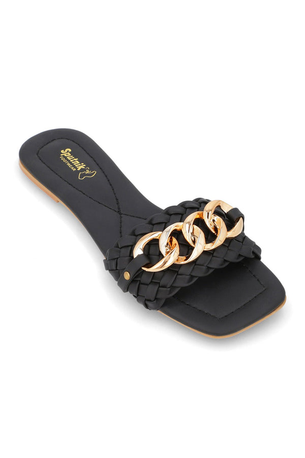 SPUTNIK Black Flat Slipper H02152/002