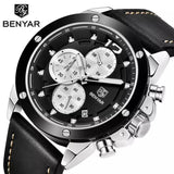 Benyar-Quartz Watch Men Sports Chronograph Men BY-5165 Black