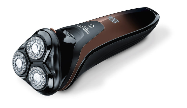 Beurer- Rotary Shaver. 3 spring loaded dual-ring shaver head. Additional 2-in-1 beard styler