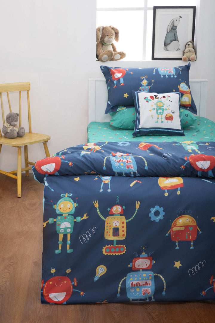 Sapphire Robots-Quilt Cover