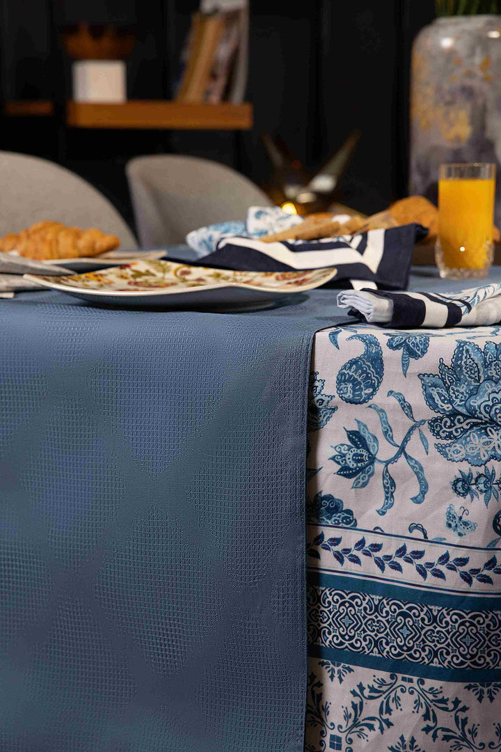 Sapphire Blue Flora - Table Runner