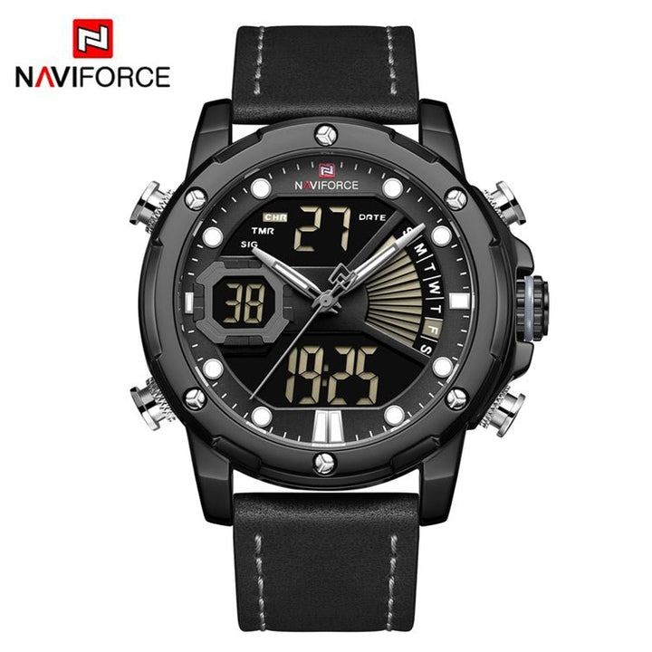 Naviforce- Nf9172 Dual Time Analog/Digital Watch Black