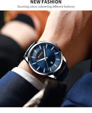 CURREN Blue Dial Blue Leather Straps Wrist Watch For Men
