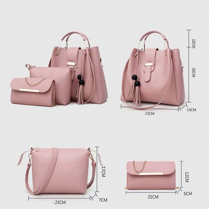 BagX- Alexa Pink 3 Pieces Handbag