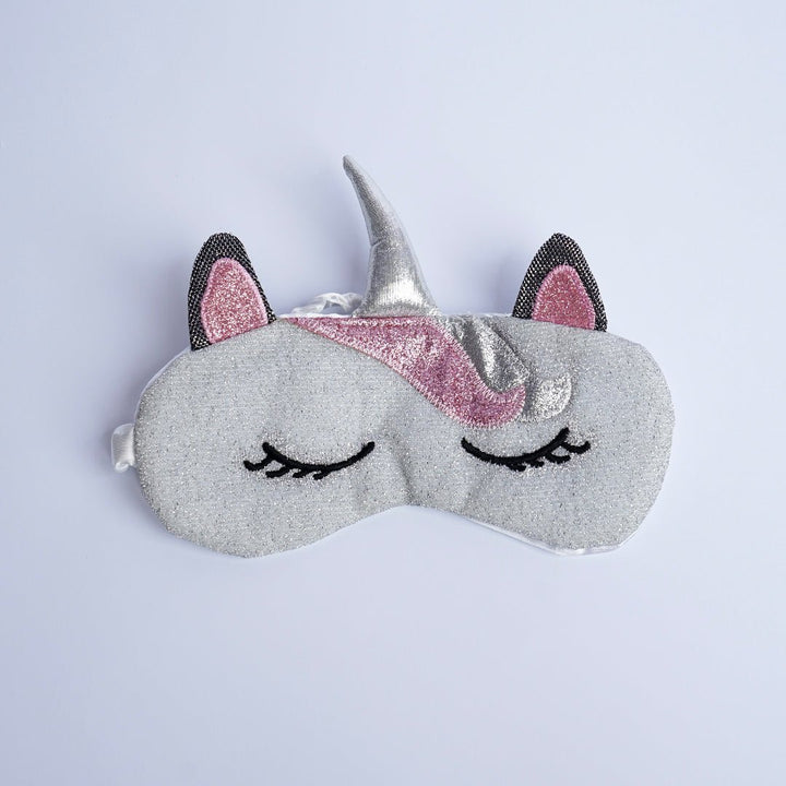 Cute Plush Silk Cartoon Grey Unicorn Eye Mask