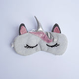 Style Pop Cute Plush Silk Cartoon Grey Unicorn Eye Mask