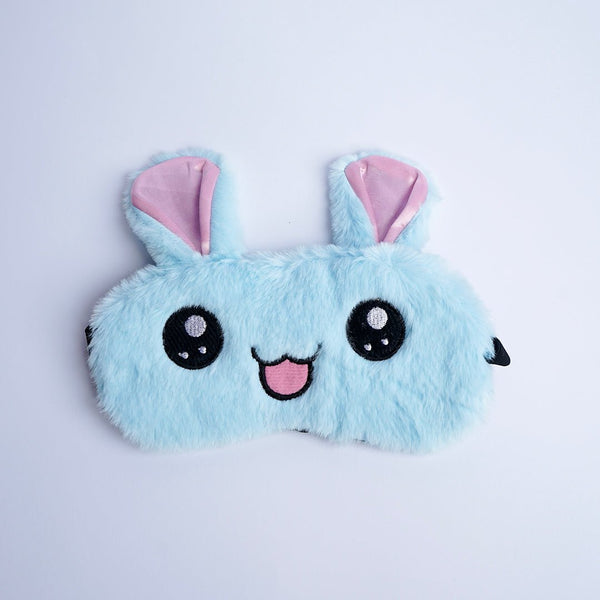 Cute Rabbit Cartoon Plush Sleeping Eye Mask Blue