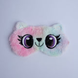 Style Pop Tie-dye Seven-color Plush Rabbit Eye Mask