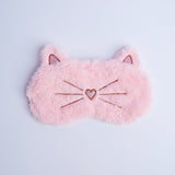 Pink Eye Cover Cat Sleep Eye Mask Plush Blindfold