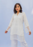 Naaz Couture- White Chikan Shirt