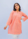 Naaz Couture - Coral Pink Chikankari Shirt