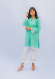 Naaz Couture - Sea Green Chikankari Shirt