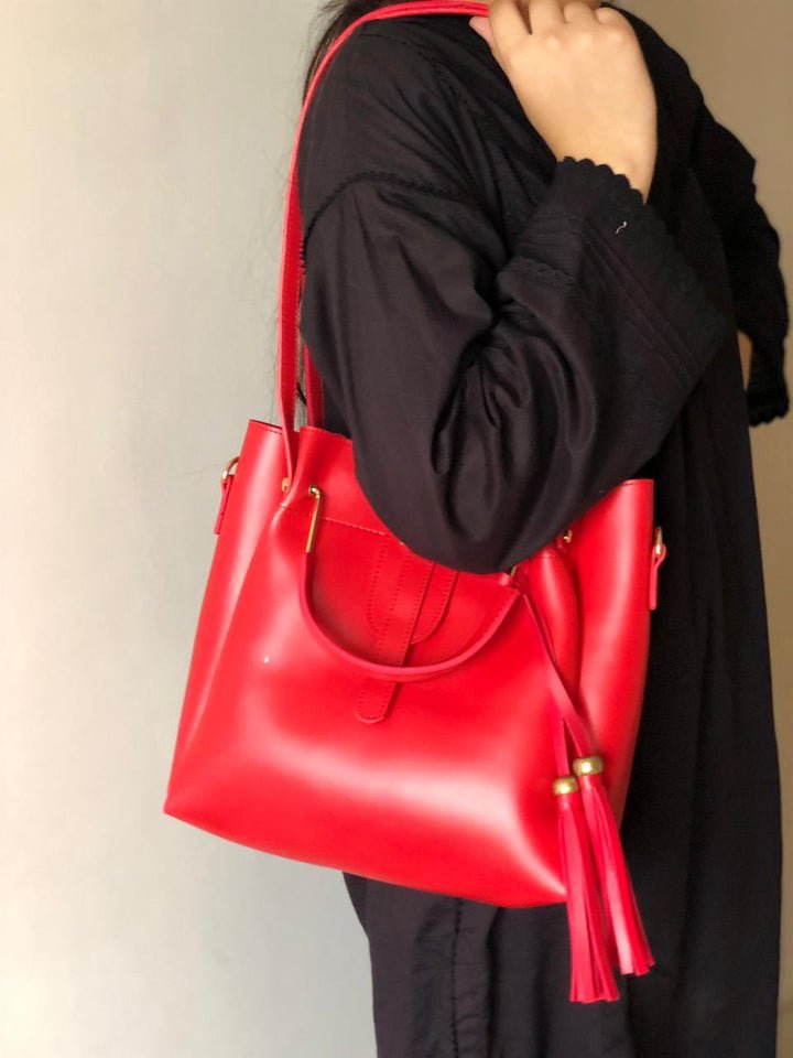 BagX- Alexa Red 3 Pieces Handbag