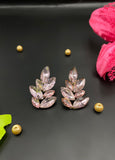 Garnet Lane Crystal Rhinestone Studed Earrings Pink