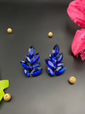 Garnet Lane Crystal Rhinestone Studed Earrings Blue