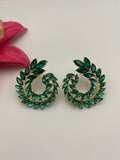 Garnet Lane Blingy Ear Wreath Earrings Emerald Green