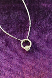 Zardi- AGN0047 - Silver Sparkling Crystal Circle Necklace